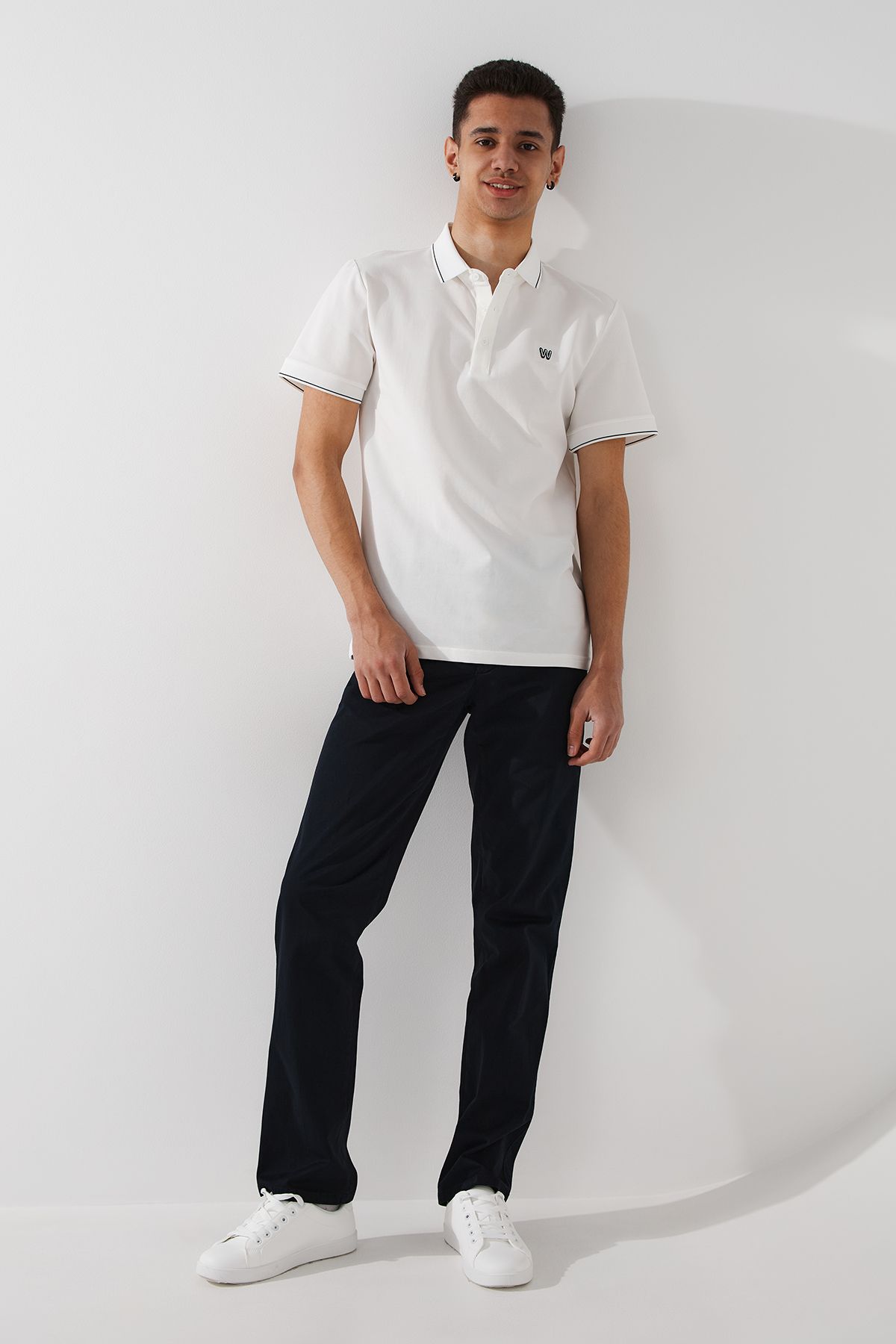 Купить Брюки однотонные прямые мужские Polo Awa K601-206 31 Темно-синий Артикул: 2000990775429 Фото на весь экран №2