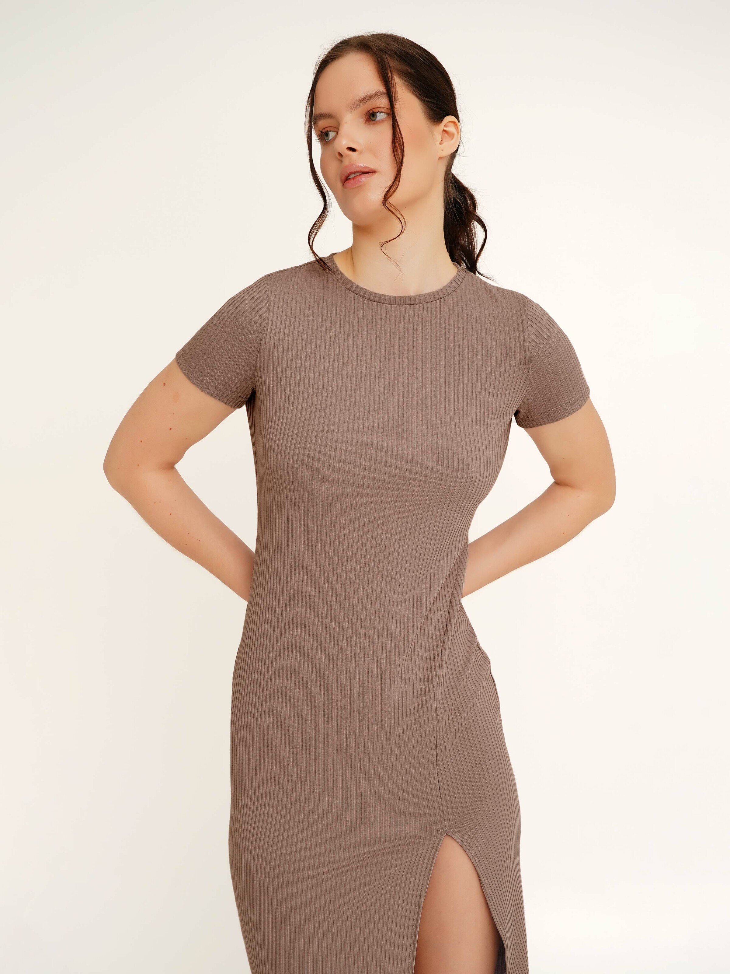 Платье однотонное женское LAWA WBC02371 XS Мокко  Фото №2