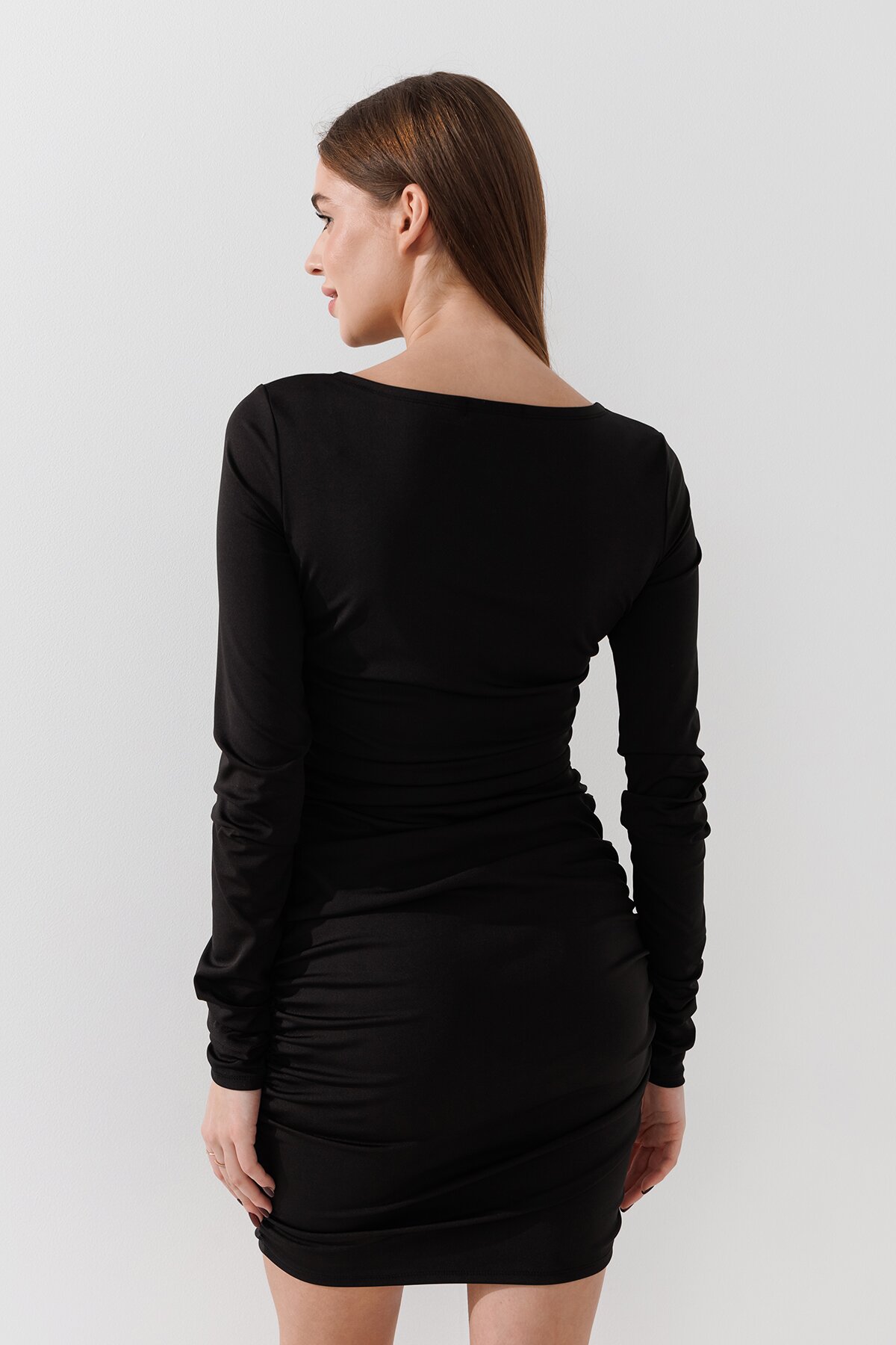 Купити Сукня однотонна жіноча LAWA WTC02427 XS Чорний Артикул: 2000990927415 Фото повноекранне №5