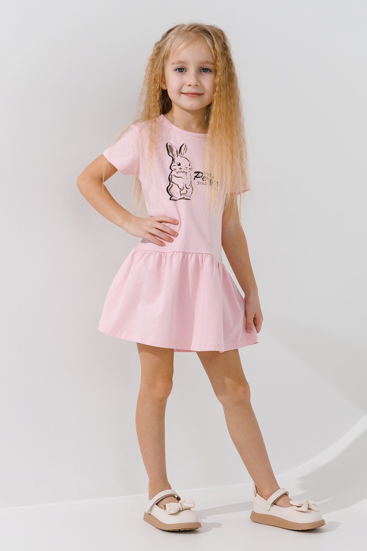 Сукня з принтом для дівчинки Baby Show 16588 110 см Рожевий  Фото №0