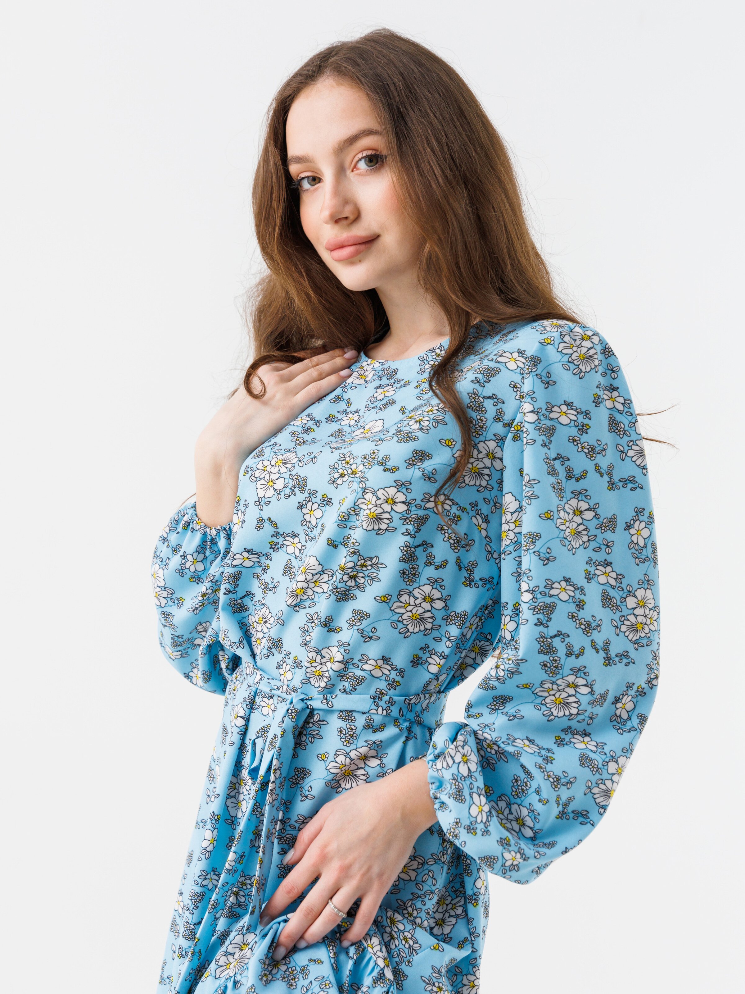 Сукня з візерунком жіноча LAWA WTC02305 S Блакитно-жовтий  Фото №3