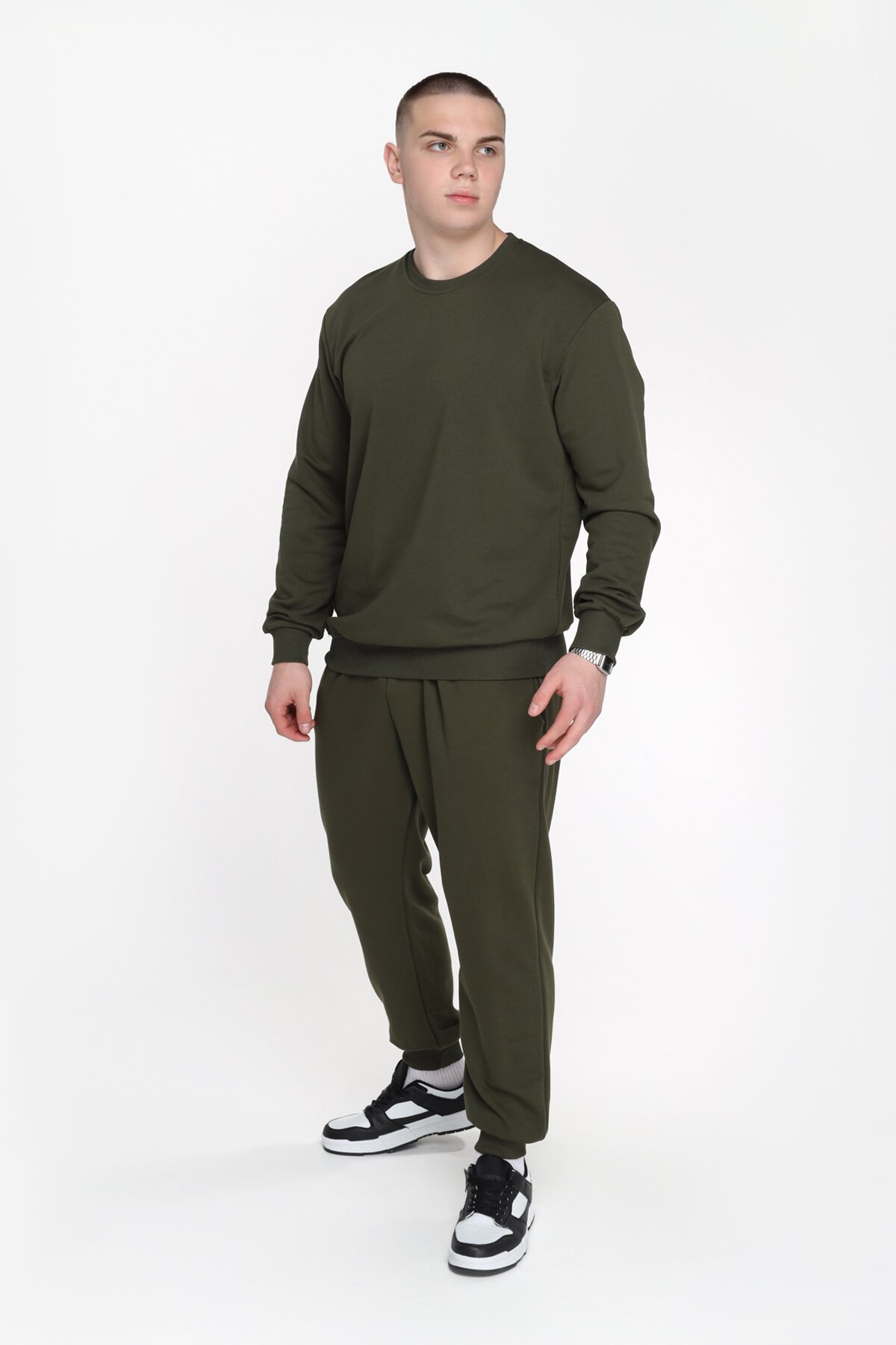 Свитшот однотонный мужской Demos DMS004 baza 3XL Хаки (2000989426769D)  Фото №3