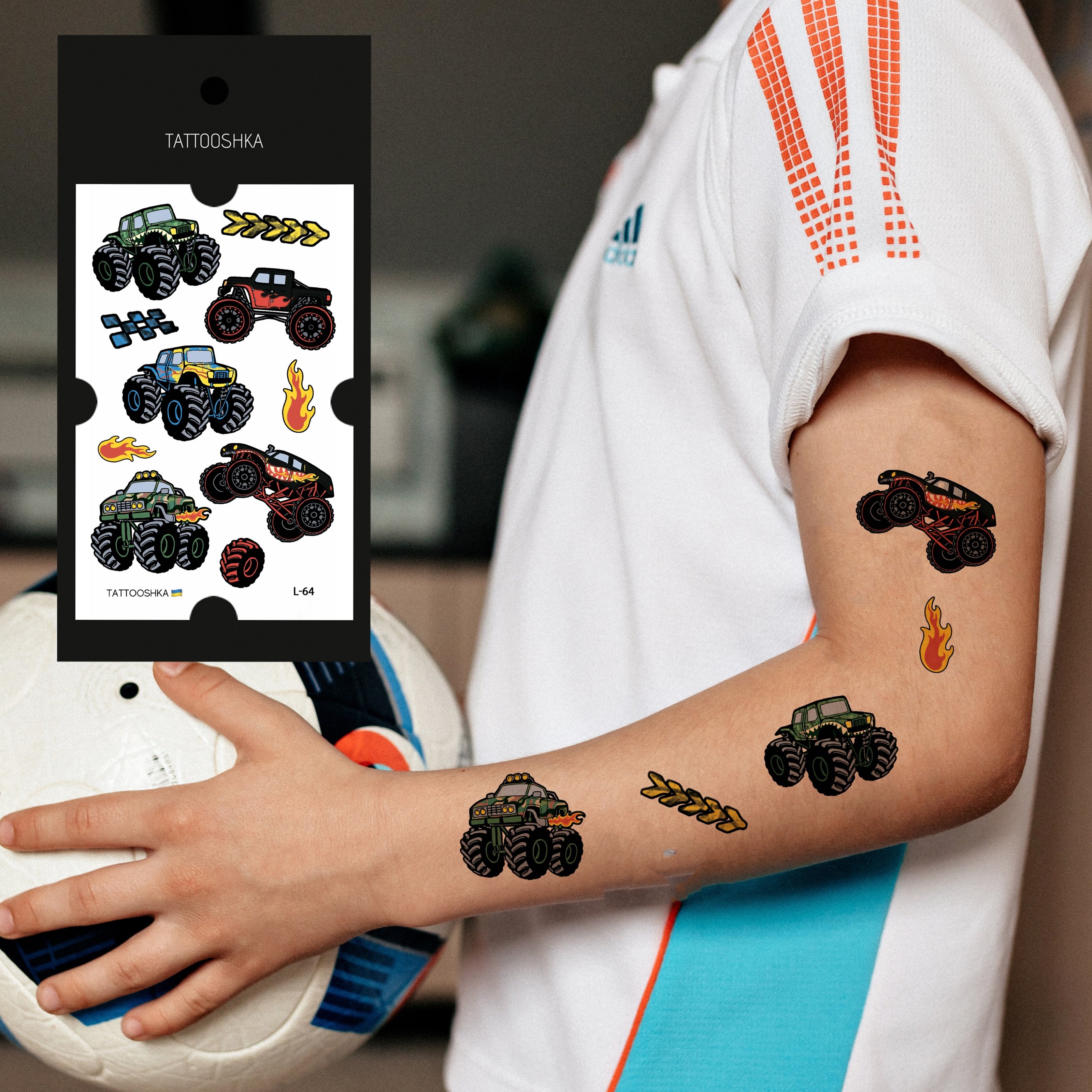 Тату Tattooshka &quot;Машины монстры&quot; L-64 (4825800010358)  Фото №1