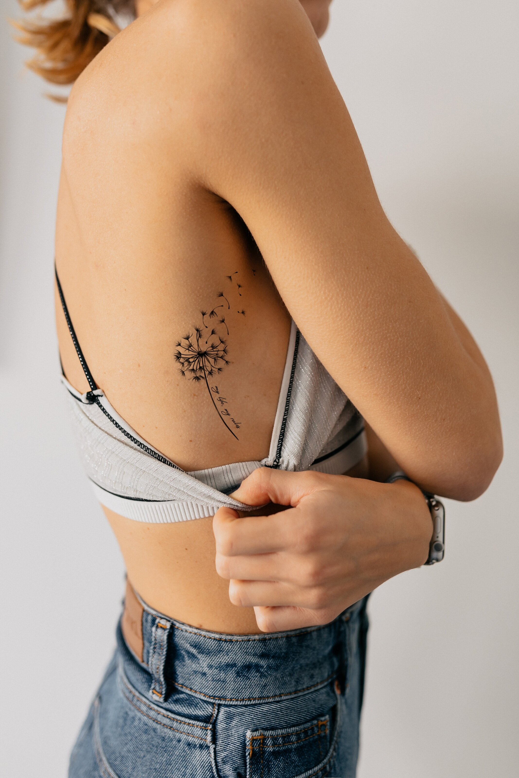 Тату Tattooshka &quot;Кульбабки з фразою&quot; L-67 (4825800010280)  Фото №2
