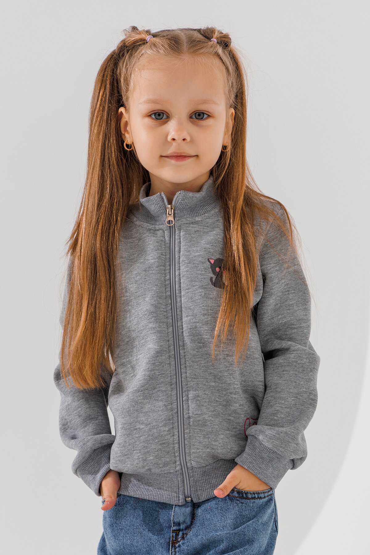 Толстовка з принтом для дівчинки Baby Show 14355 92 см Сірий  Фото №0