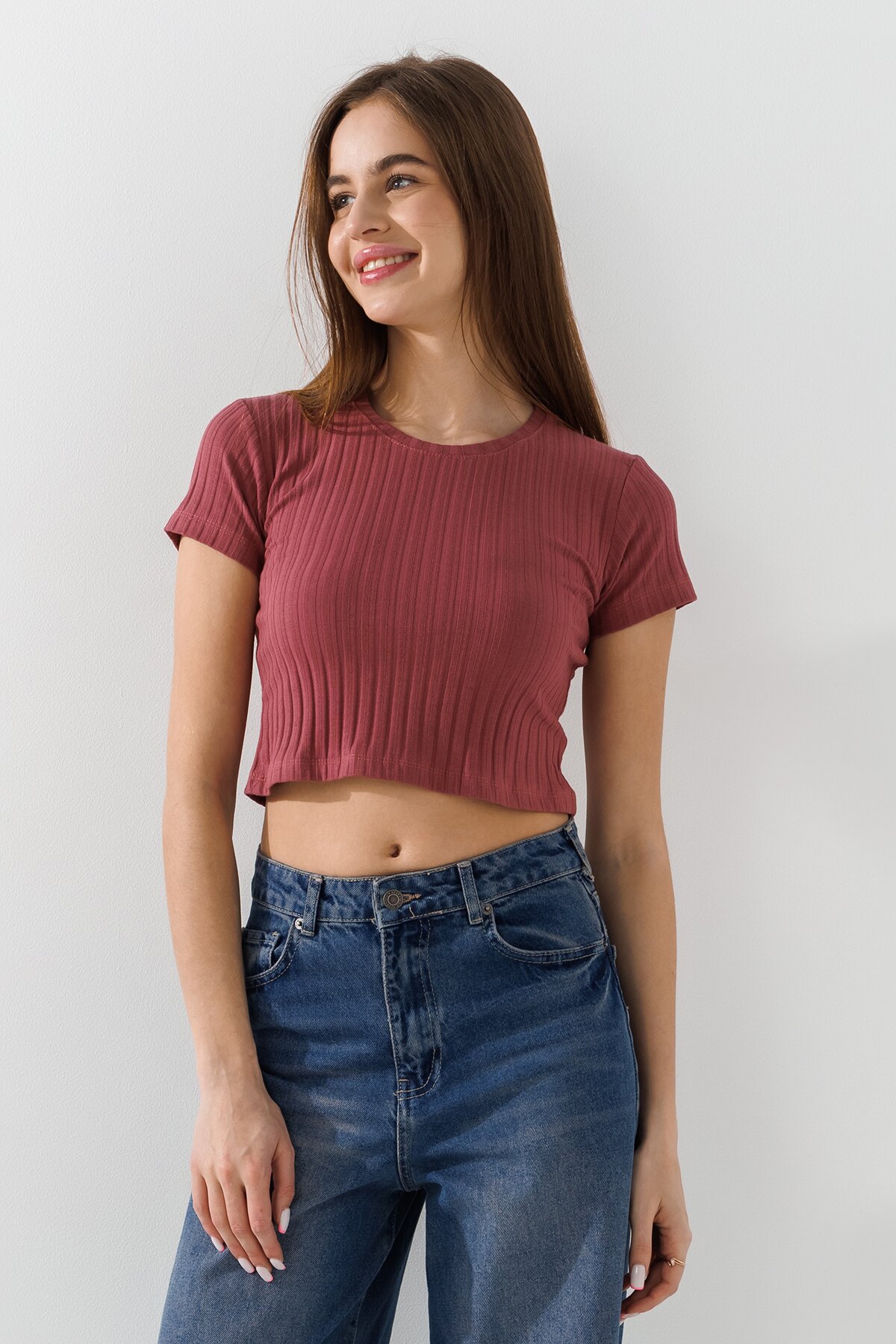 Топ однотонный женский 200284 L/XL Терракотовый  Фото №3