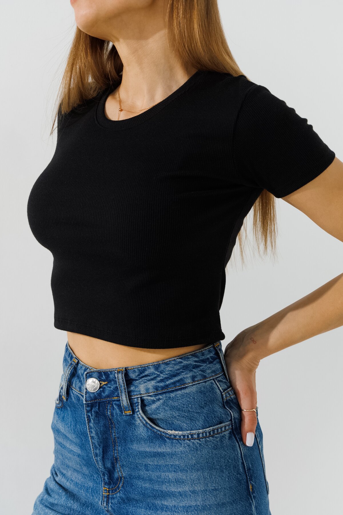 Топ однотонний жіночий  80677 L/XL Чорний  Фото №3