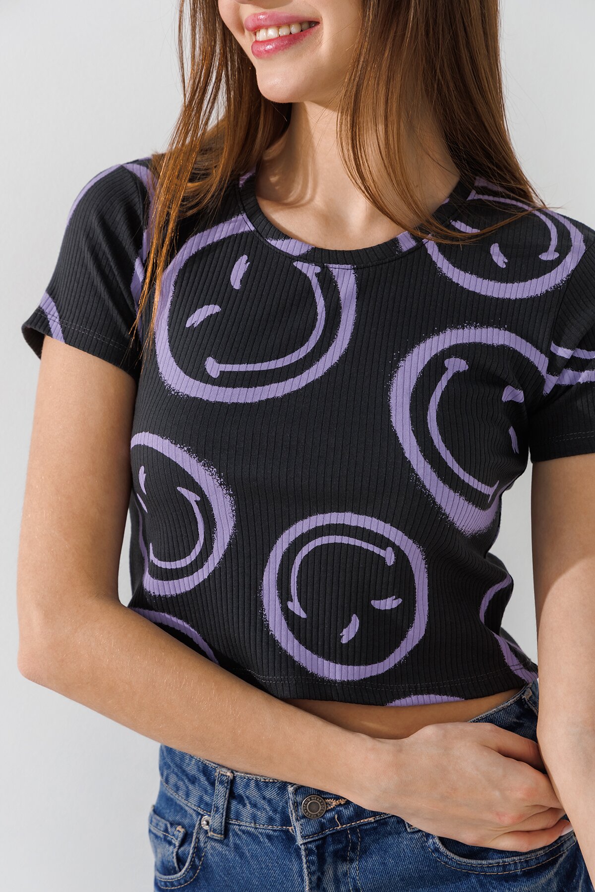 Топ однотонний жіночий  80677 L/XL Темно-сірий  Фото №3
