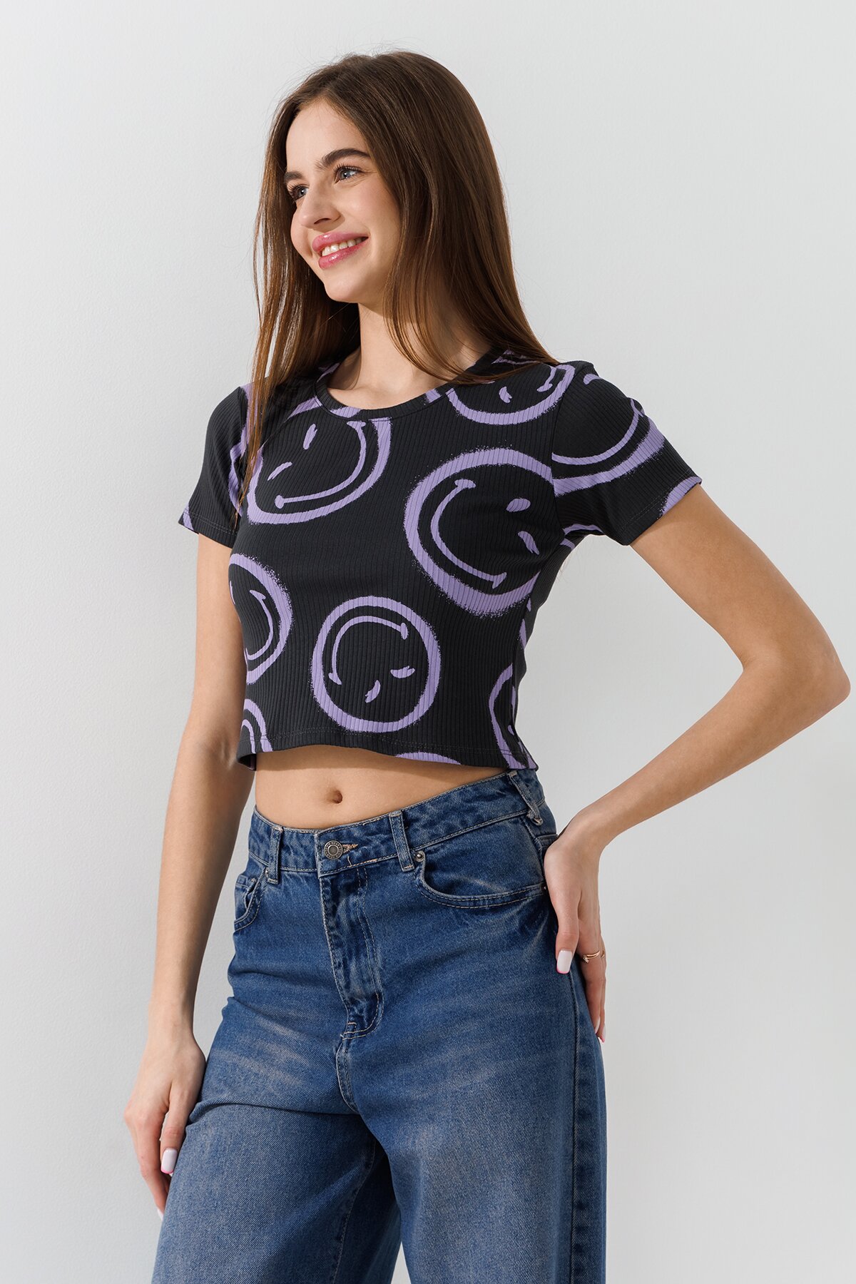 Топ однотонний жіночий  80677 L/XL Темно-сірий  Фото №4