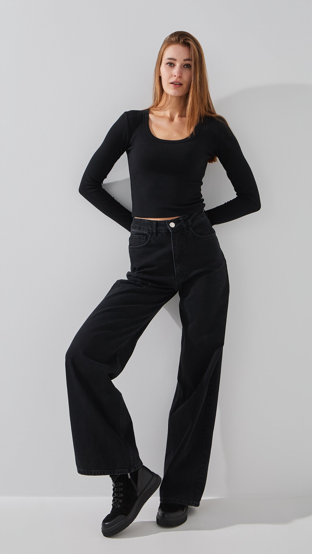 Купити Топ однотонний жіночий Bclothing 8854 L Чорний Артикул: 2000999178672 Фото повноекранне №2