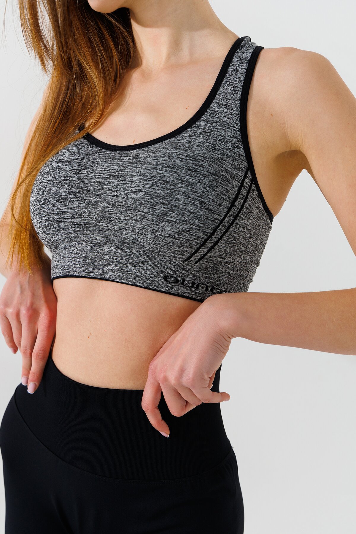 Топ спортивный женский Ouno 5120 XL/2XL Серо-черный  Фото №2