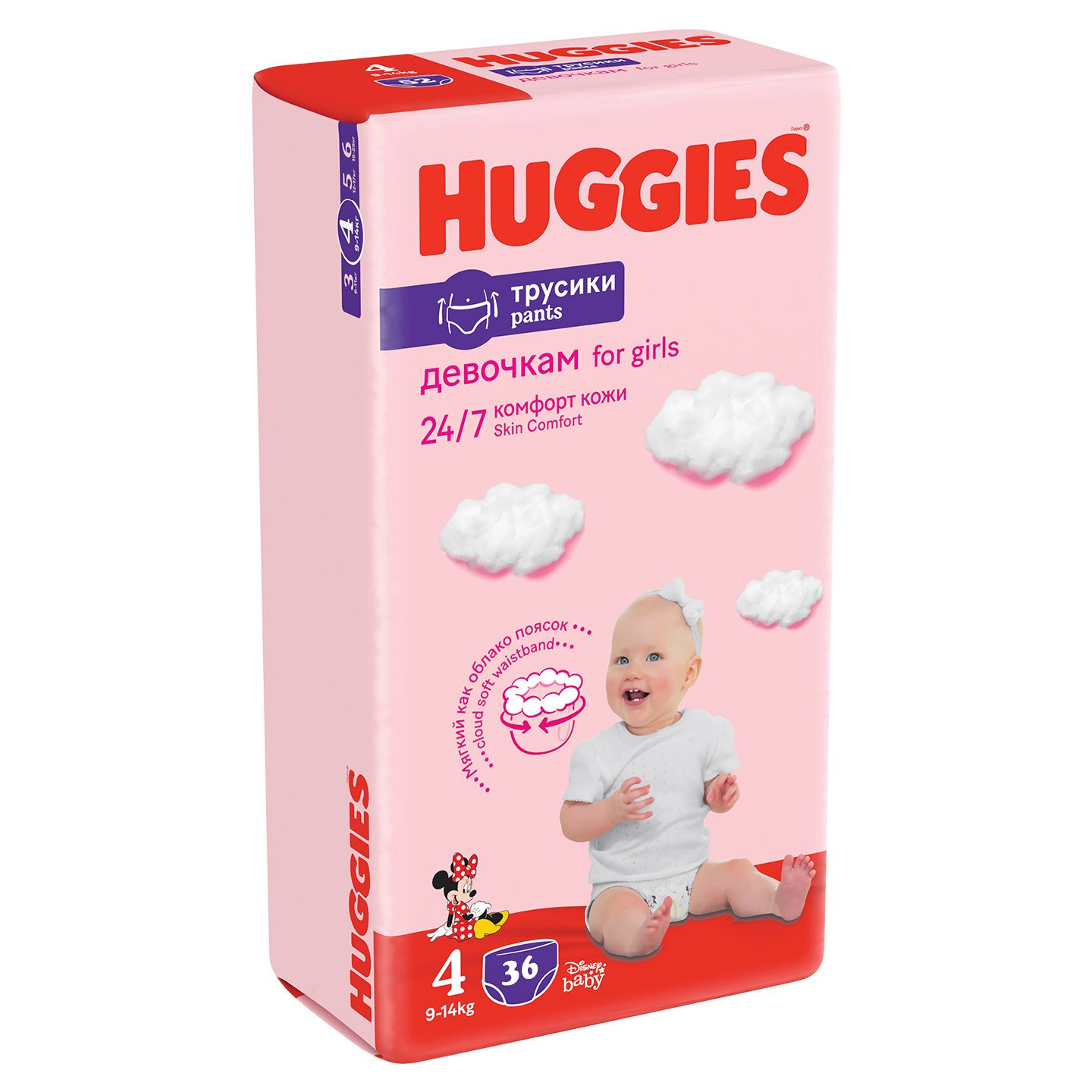 Трусики-подгузники Huggies Pants 4 Jumbo 4(9-14)36 2558381 9-14 кг для девочек 36 шт. (5029053564258)  Фото №1