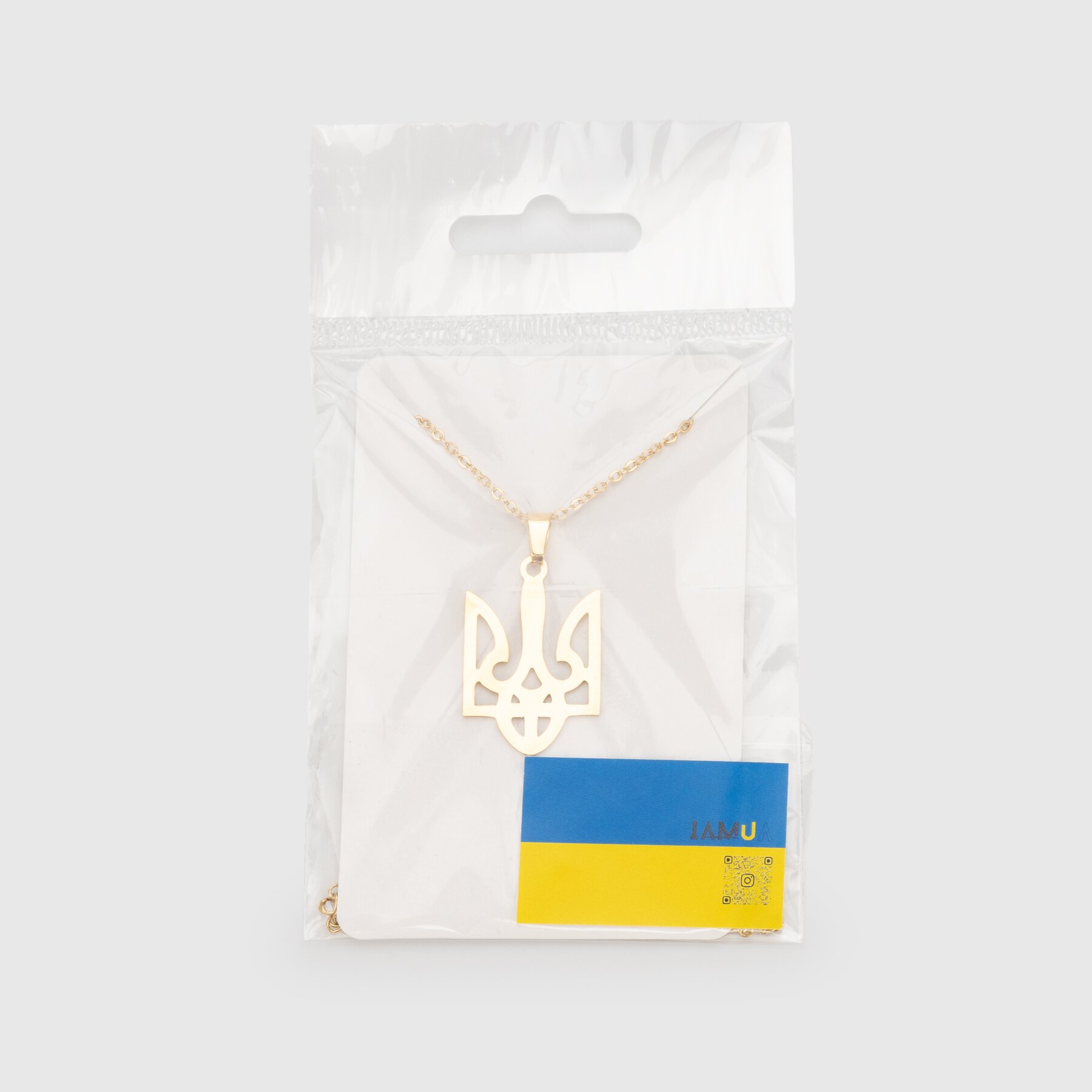 Прикраса Кулон на ланцюжку Герб золото Різнокольоровий (2000990231420А)  Фото №2