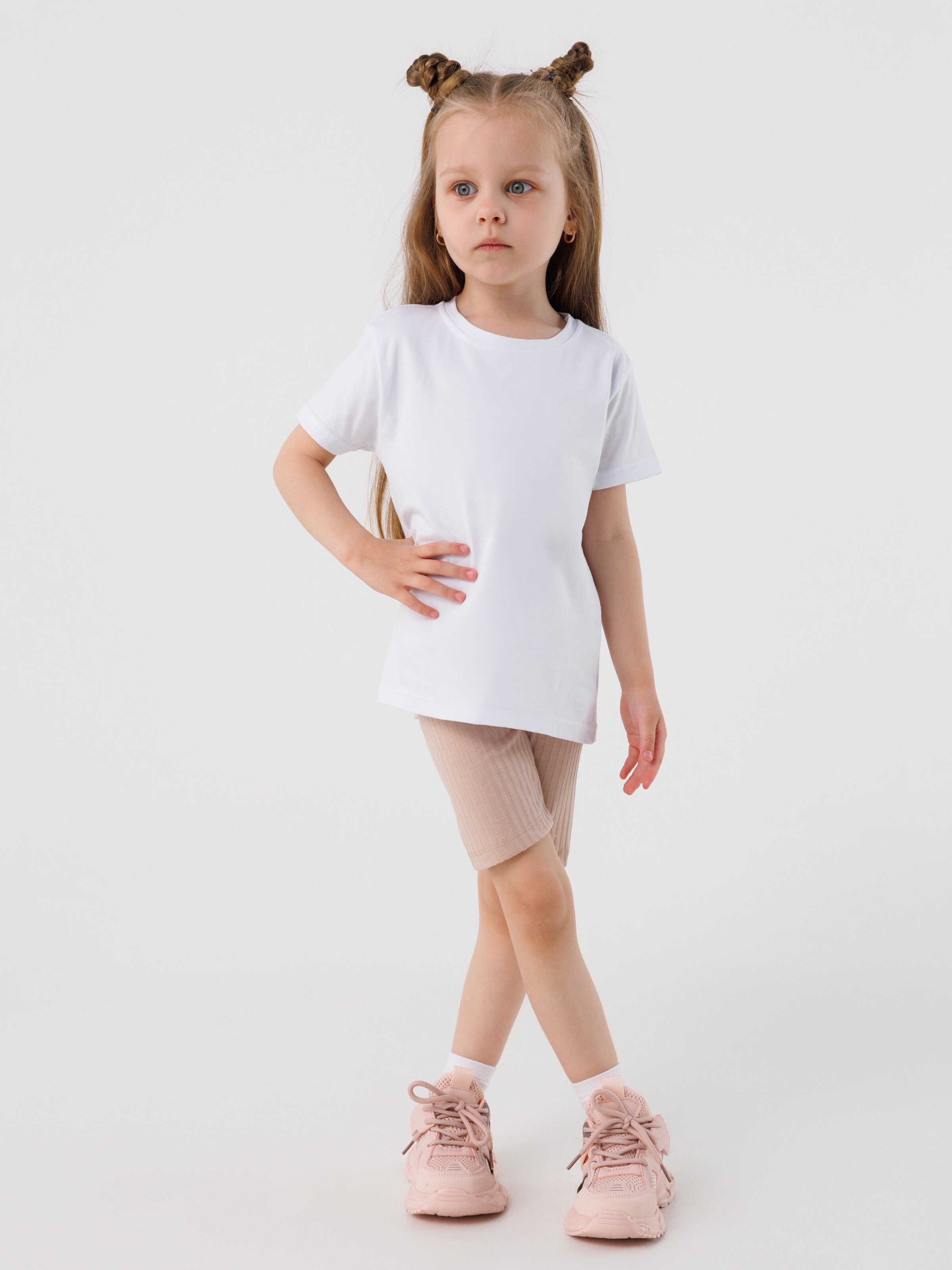 Велотреки однотонные для девочки First Kids 0001 110 см Кофейный (2000990441560S)  Фото №3