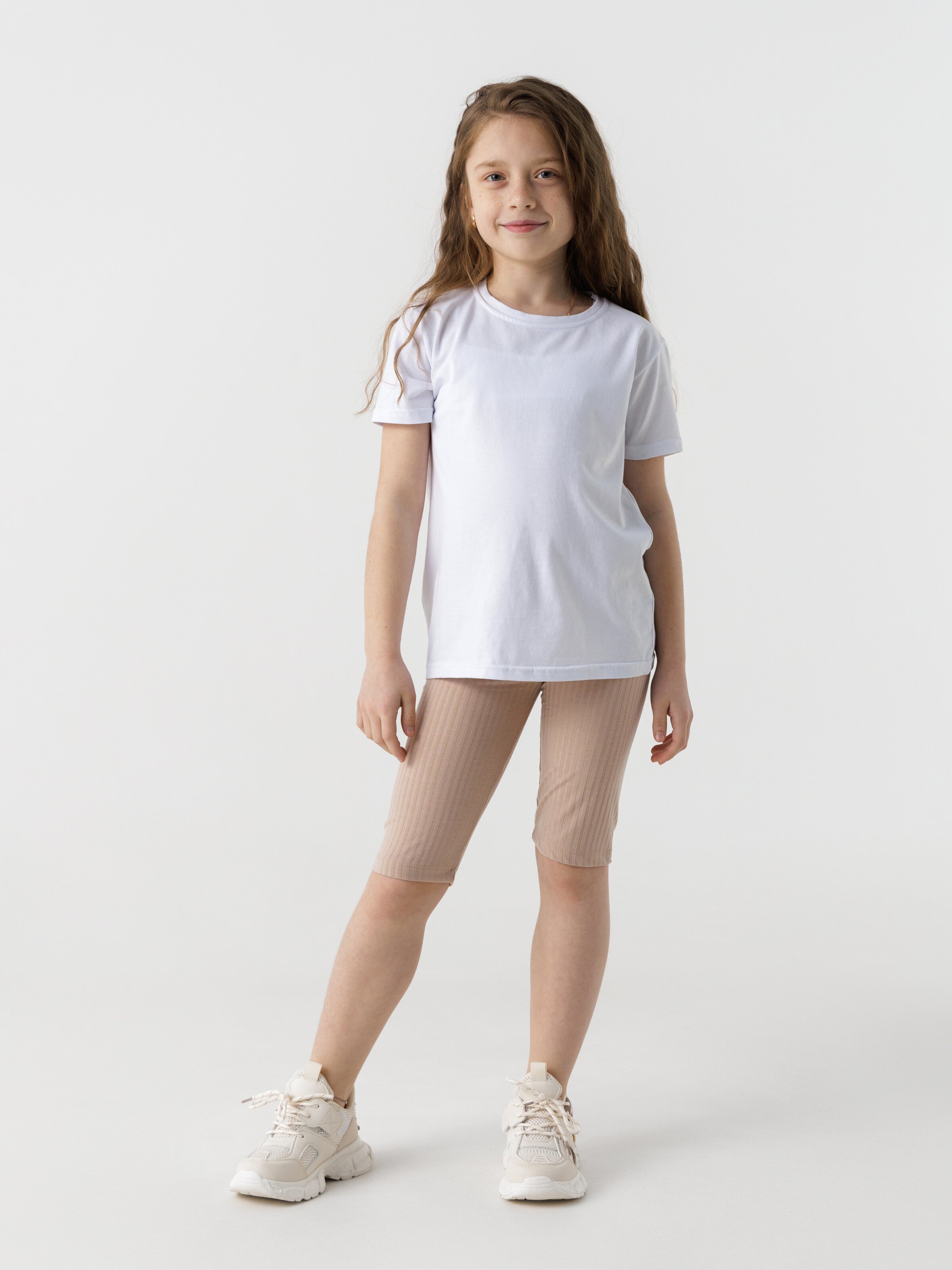 Велотреки однотонні для дівчинки First Kids 0002 140 см Кавовий (2000990441614S)  Фото №0
