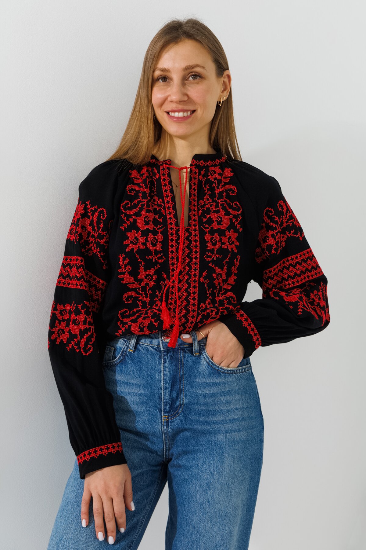 Вишиванка сорочка жіноча Es-Q 5675 2XL Чорний  Фото №0