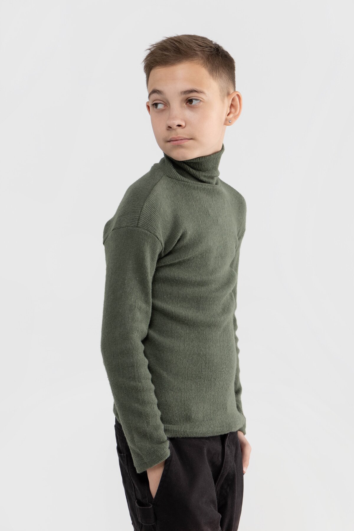 Водолазка однотонная Happy Kids 912 146 см Хаки (2000989742166W)  Фото №2
