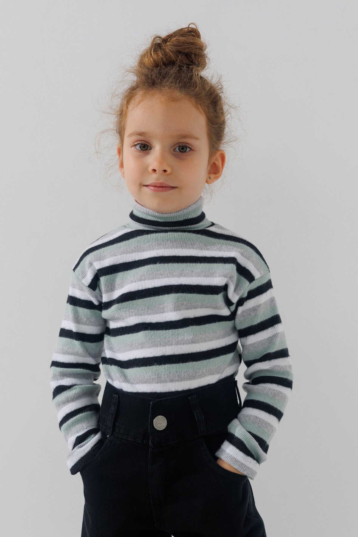 Водолазка с узором детская Happy Kids 4480 110 см Оливковый (2000989897057W)  Фото №0