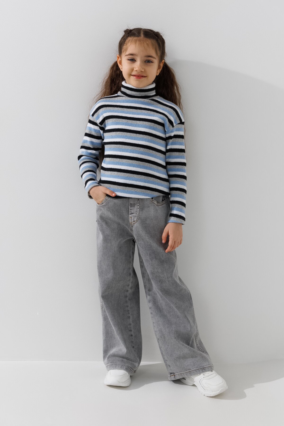 Водолазка с узором детская Happy Kids 4480 116 см Серо-голубой  Фото №1
