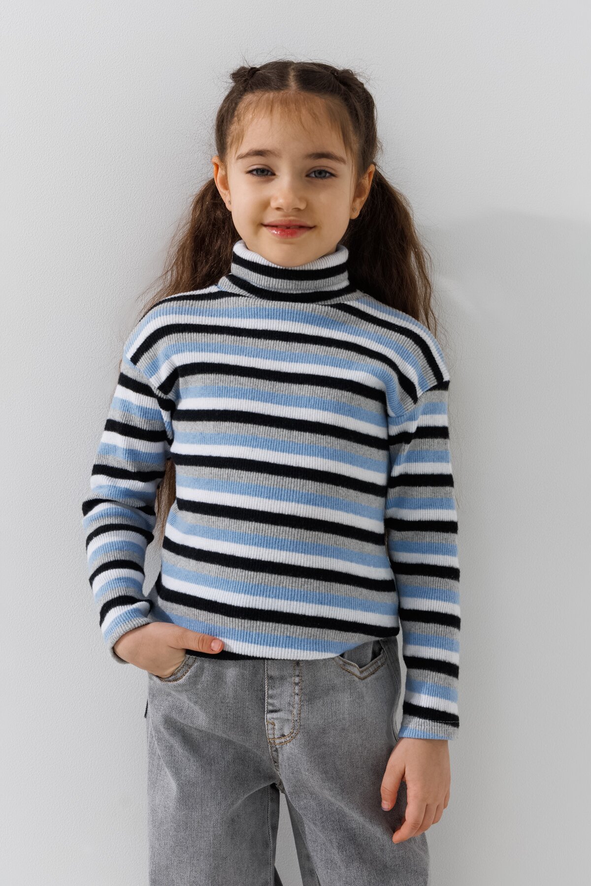 Водолазка с узором детская Happy Kids 4480 116 см Серо-голубой  Фото №0
