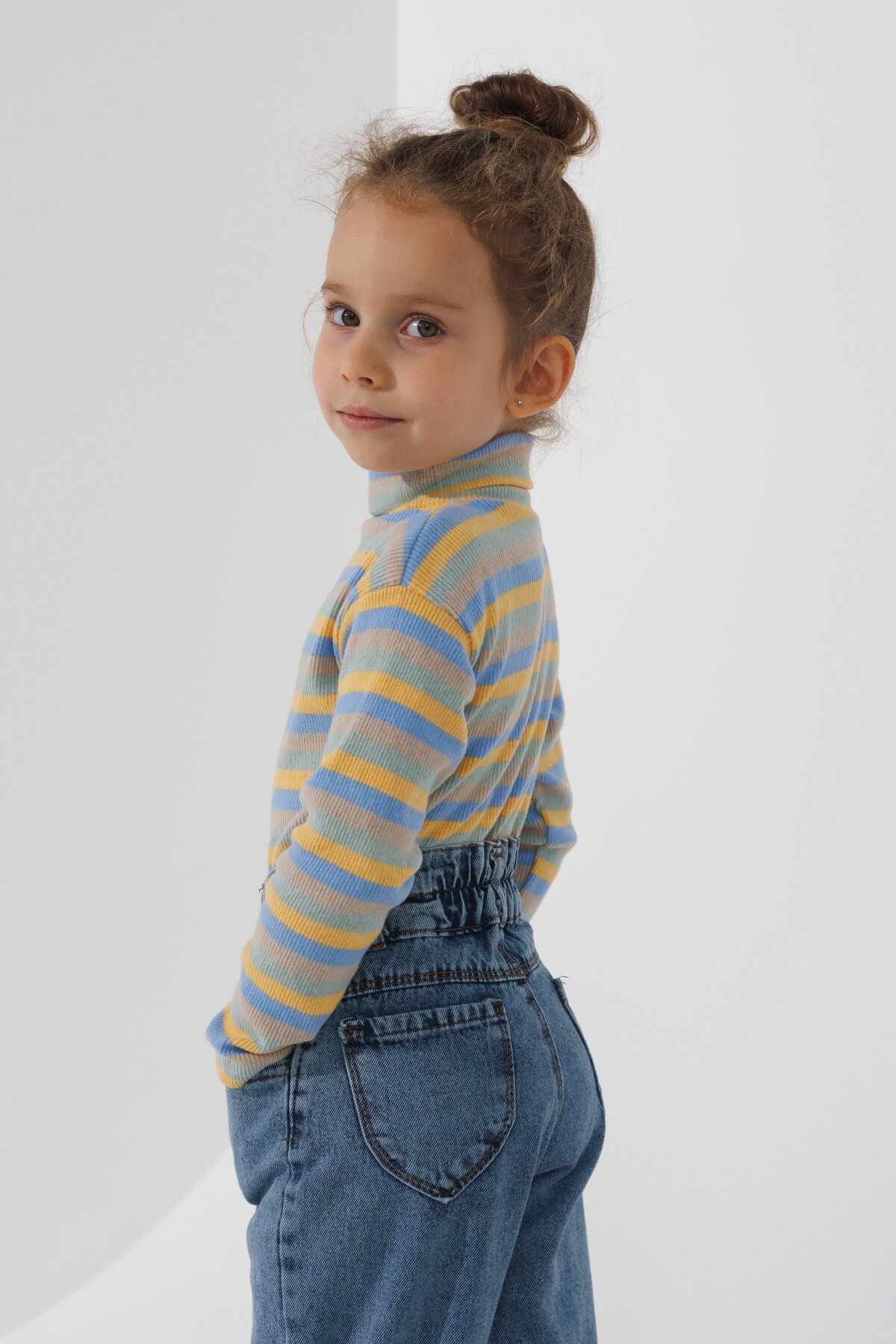 Водолазка с узором детская Happy Kids 4480 110 см Желто-голубой (2000990608383W)  Фото №2