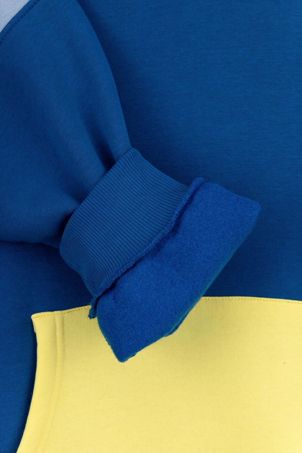 Худі однотонний жіночий MDG 241336 One Size Синьо-жовтий (2000990033833W)  Фото №12
