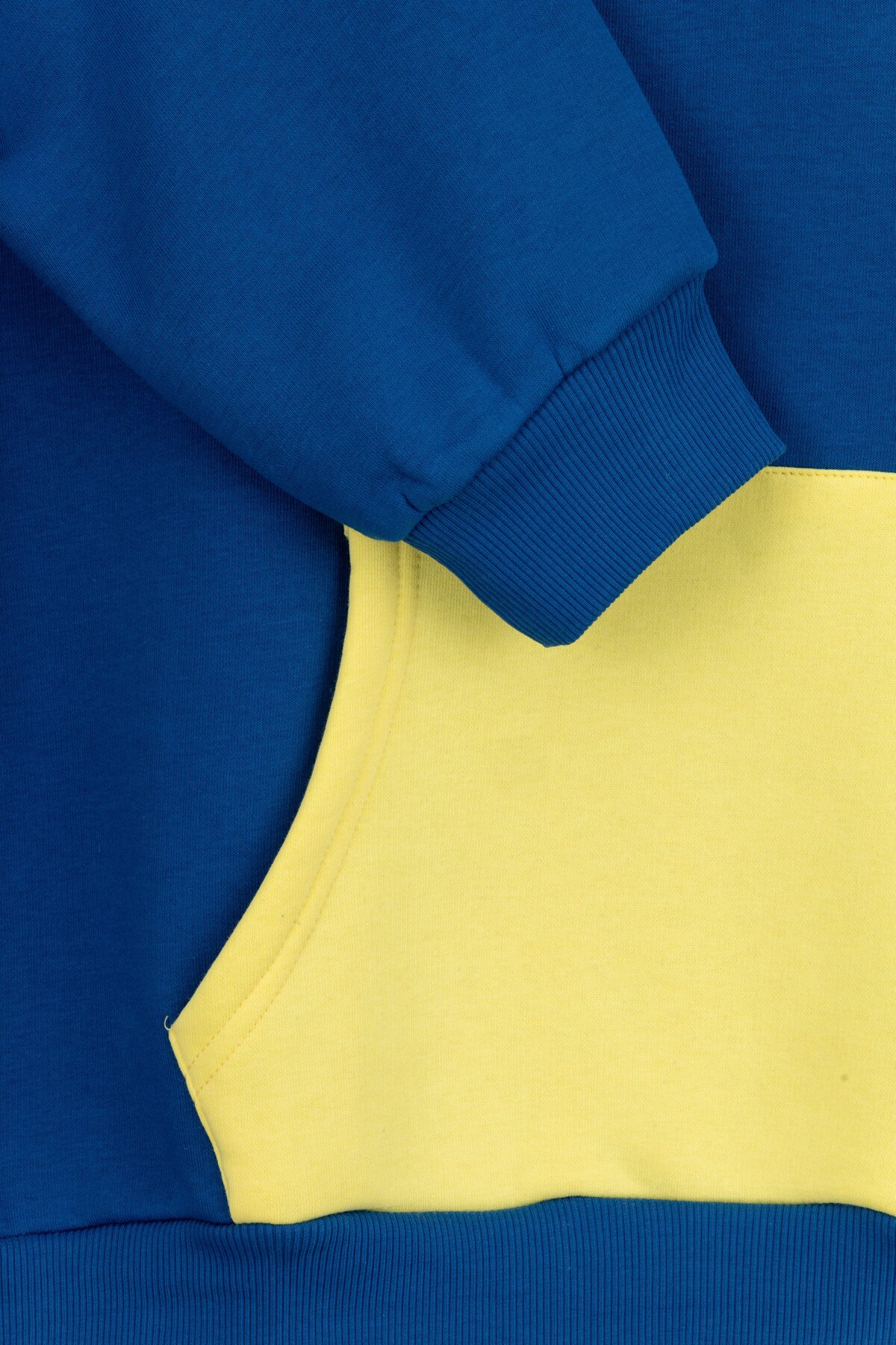 Худі однотонний жіночий MDG 241336 One Size Синьо-жовтий (2000990033833W)  Фото №11